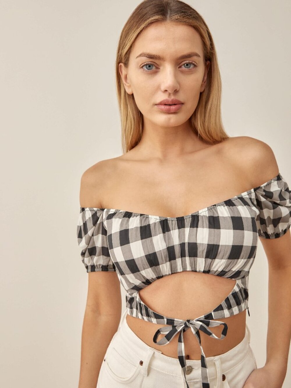 Reformation Pimenta Top in Checkmate Size 8